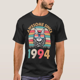 Camiseta Gato Incrível Desde 1994 Feliz Aniversário Para Mi