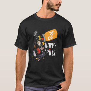 Camiseta Gato incrível pílulas felizes Gato