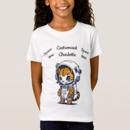 Camiseta Gato Infantil e Amante do Espaço Nome Personalizad
