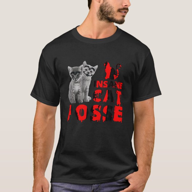 Camiseta Gato Insano Posse Amante de os animais Felino Kitt (Frente)