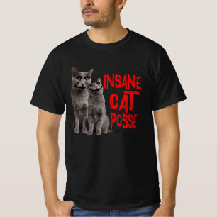 Camiseta Gato Insano Posse Circo Gato Chocante Hilarious Na