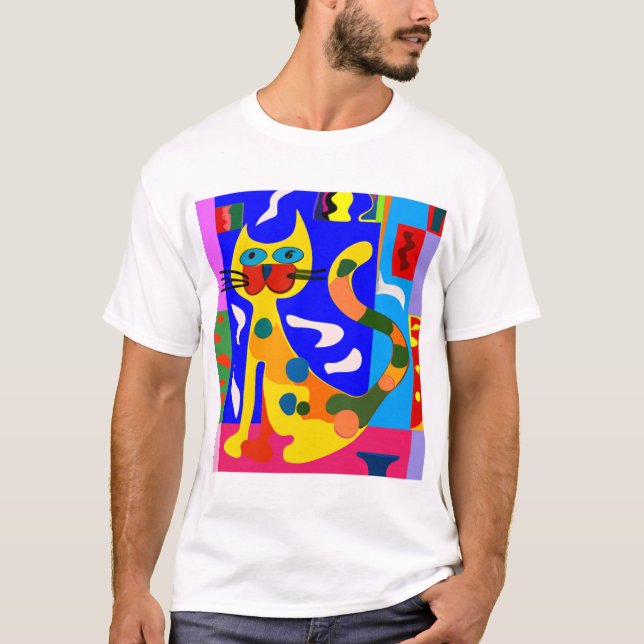 Camiseta Gato Inspirado Matisse (Frente)