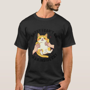 Camiseta gato introvertido engraçado Não posso Ir Sou um ga