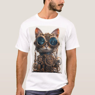 Camiseta Gato Inventor Steampunk