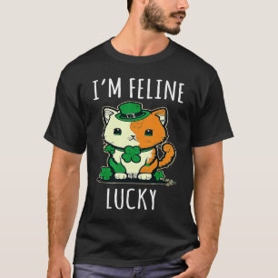 Camiseta Gato Irlandês Duende Estou Sentindo Sorte Dia de S