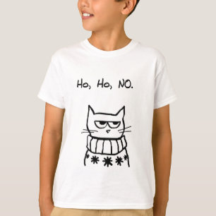 Camiseta Gato irritado em uma camisola do Natal - Xmas