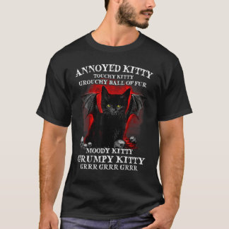 Camiseta Gato Irritado Gatinho Sensível Gato Mal-Humorado