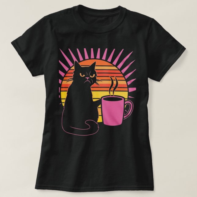 Camiseta Gato Irritado Joe 2 mulheres brancas (Frente do Design)