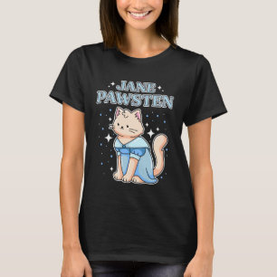 Camiseta Gato Jane Pawsten Regência Clássico Amor Literário