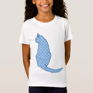 Camiseta Gato Japonês, Blue Kimono Impressão