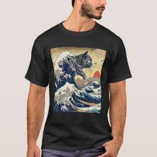 Camiseta Gato japonês Cat Lover Katsushika Hokusai T