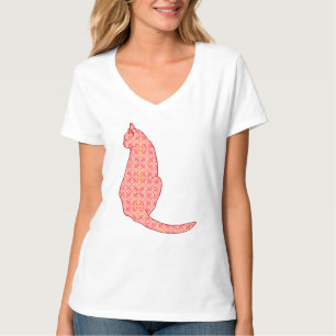 Camiseta Gato Japonês - Coral Orange Batik