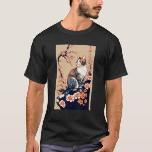 Camiseta Gato Japonês Floral