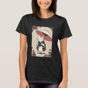 Camiseta Gato Japonês Fofo Gato Geisha Retro Neko Vintage A