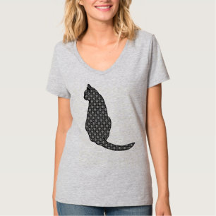 Camiseta Gato japonês - impressão preto e branco do quimo