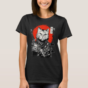Camiseta Gato Japonês Samurai Bushido Guerreiro Katana Espa