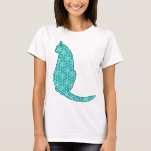 Camiseta Gato Japonês - Turquoise Kimono Impressão