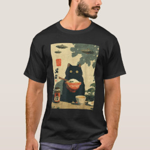 Camiseta Gato Japonês Vintage Engraçado Ufo Alien Homens Mu