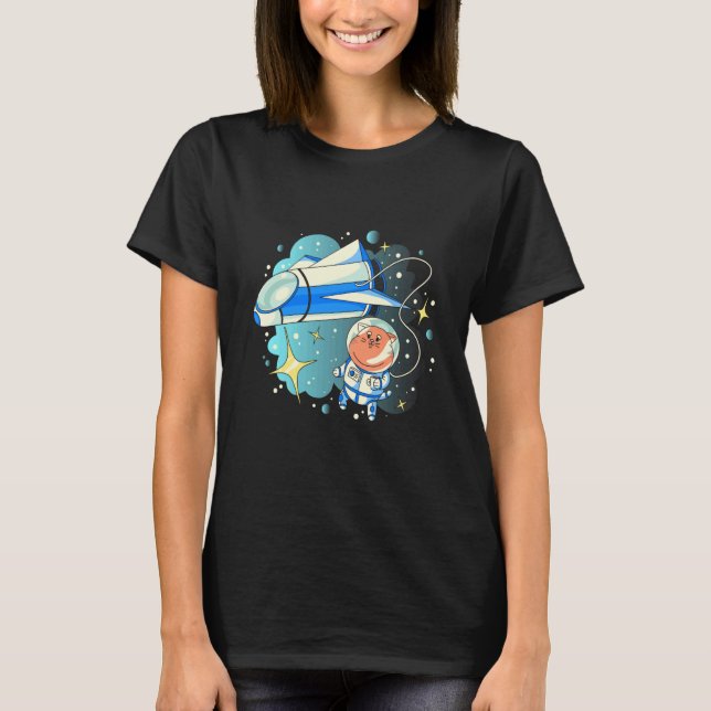 Camiseta gato jato espacial (Frente)
