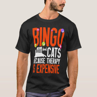 Camiseta Gato Jogador de Bingo e Gatos Porque Terapia É