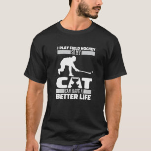Camiseta Gato Jogador de Hóquei Hóquei de Campo Premium