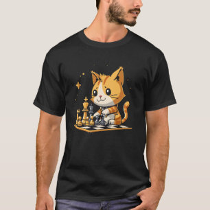 Camiseta Gato jogador de xadrez no xadrez