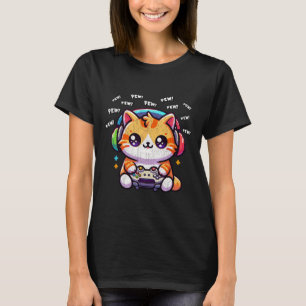 Camiseta Gato Jogador Pew Vídeo Games Engraçados Vintage Ho