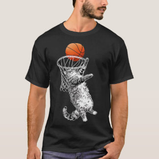 Camiseta Gato jogando basquete