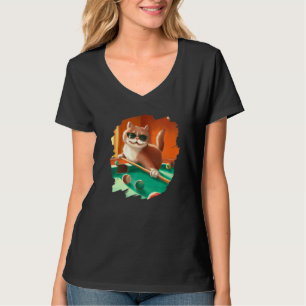 Camiseta Gato Jogando Bilhar em Lounge Cool Cats