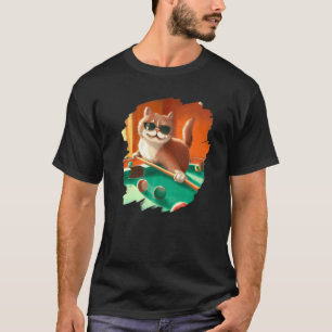 Camiseta Gato Jogando Bilhar no Lounge Cool Cats