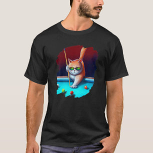 Camiseta Gato Jogando Bilhar no Lounge Cool Cats 1