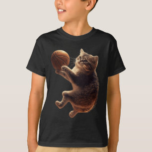 Camiseta Gato Jogando Bysketbyll Divertido Gatos Mamãe Meia