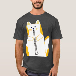 Camiseta Gato Jogando Clarinet