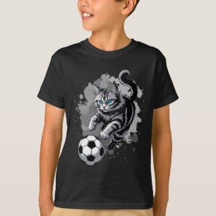 Camiseta Gato Jogando Futebol