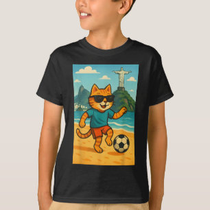 Camiseta Gato Jogando Futebol Esporte Fofo Rio De Janeiro B