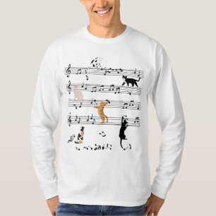 Camiseta Gato Jogando Música De Nota, Presente De Gato Mal