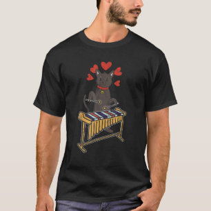 Camiseta Gato Jogando Percussão Instrumento Musical Xilof
