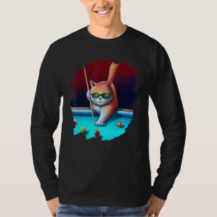 Camiseta Gato Jogando Piscina Bilhares em Lounge Legal Engr