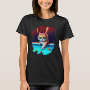Camiseta Gato Jogando Piscina Bilhares em Lounge Legal Engr