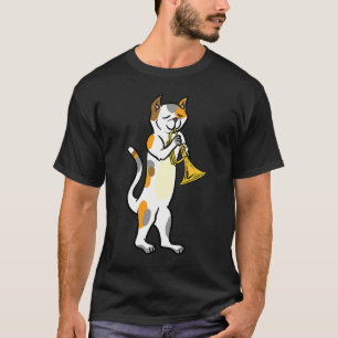 Camiseta Gato Jogando Trompete Gatinho Fã 1 Músico Fã 1