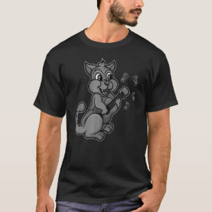 Camiseta Gato Jogando Ukelele Legal Kitten Uke Artista Viol