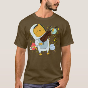 Camiseta Gato Jogando Violino Em Gatos Espaciais No Impress