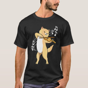 Camiseta Gato Jogando Violino Violino Brincando De Viol