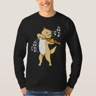 Camiseta Gato Jogando Violino Violino Brincando De Viol