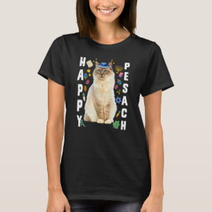 Camiseta Gato Judeu Kippah Feliz Páscoa Matzah Pessach Hol