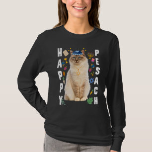 Camiseta Gato Judeu Kippah Feliz Pesach Matzah Passover Hol