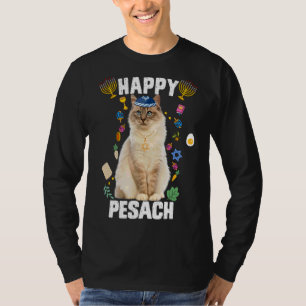 Camiseta Gato Judeu Kippah Feliz Pesach Matzah Passover Hol