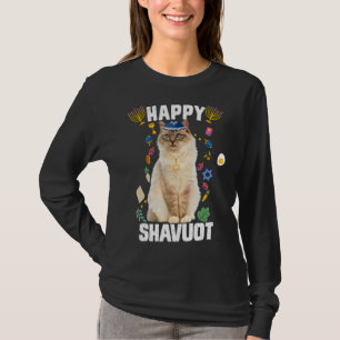 Camiseta Gato Judeu Kippah Happy Shavuot Matzah Shavuot Hol