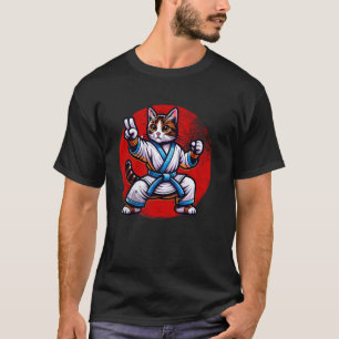 Camiseta Gato Karate Judo Bandeira Japonesa Japão Gráfico E