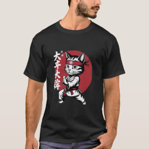 Camiseta Gato Karate Judo Japão Bandeira Japonesa Gráfico E